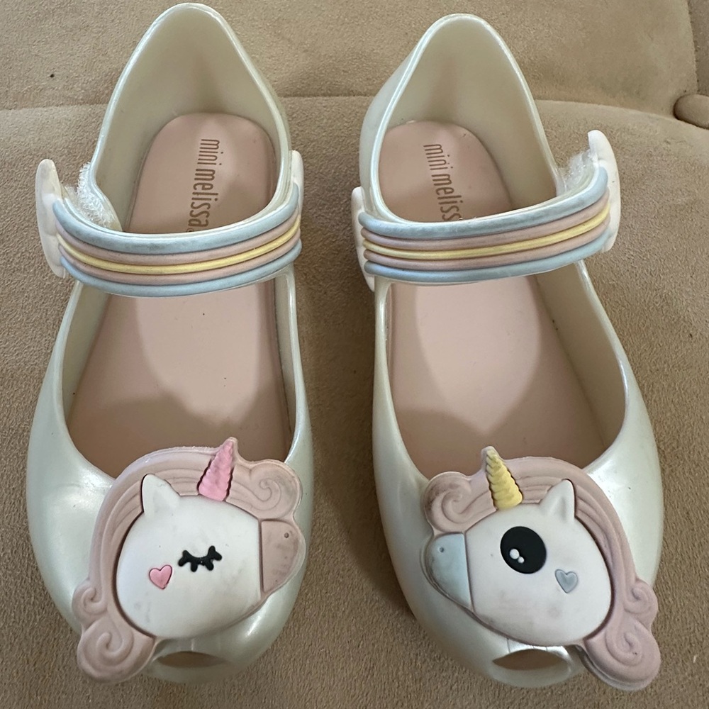 Mini Melissa unicorn shoes size 8